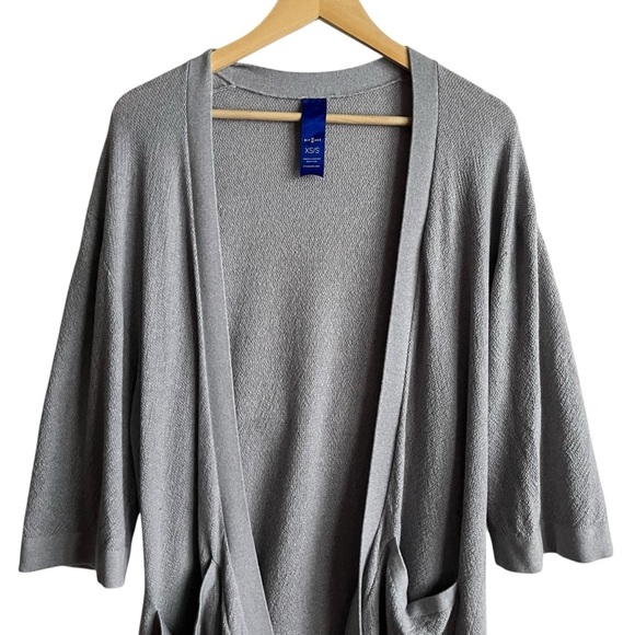 Kit and Ace In the Clouds Wrap Cardigan XS/S Grey Merino Blend - Picture 3 of 11